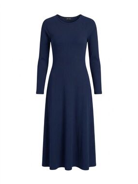 Toit Volant Franky Dress - Navy Open Back Knit Midi